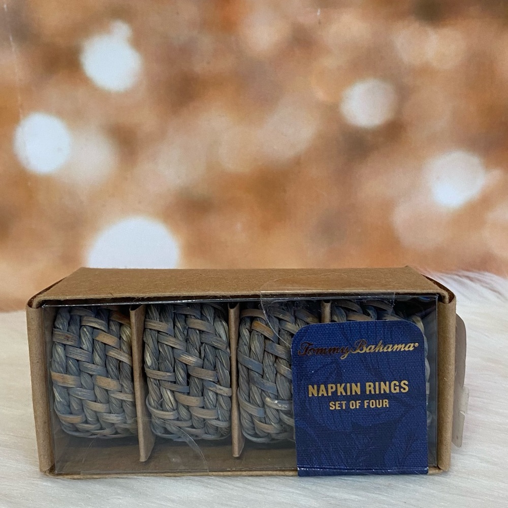 Tommy Bahama Wicker Napkin Rings Perfect for Beach Themed Parties or Home Decor